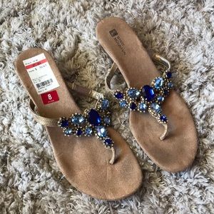 White Mountain Jeweled Sandals